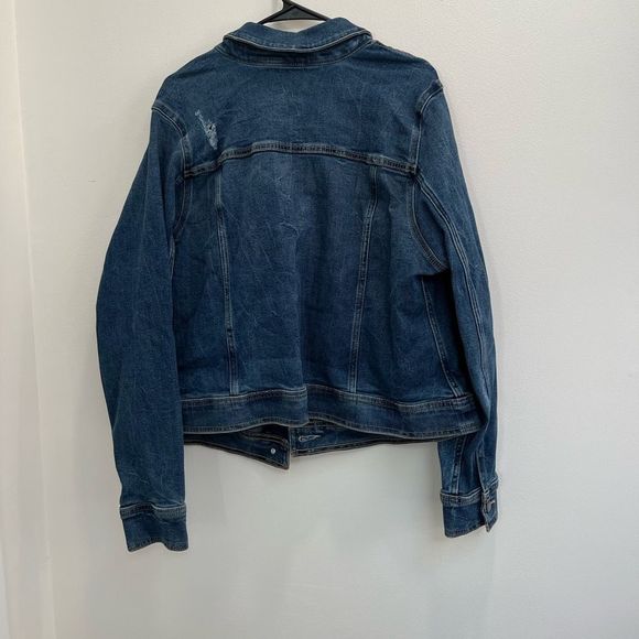 Lane Bryant distressed Fall denim jacket NWT size 20 - Picture 8 of 9